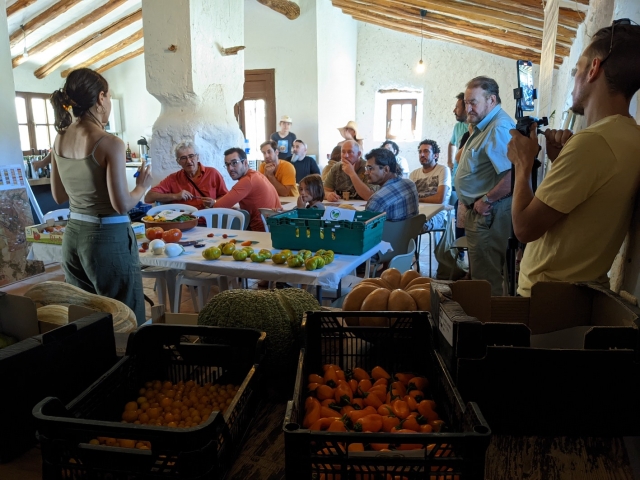degustación sobre variedades locales en La Junquera